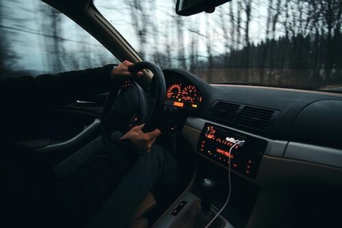 person driving car