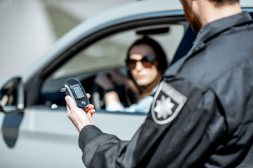 woman breathalyzer police