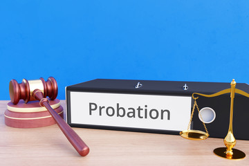 gavel and binder that says probation