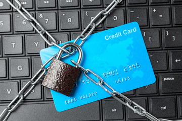 credit card and lock