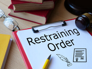 clipboard that says restraining order