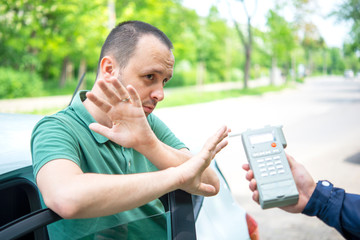 man refusing breathalyzer