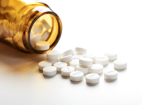 pills spilled on a table